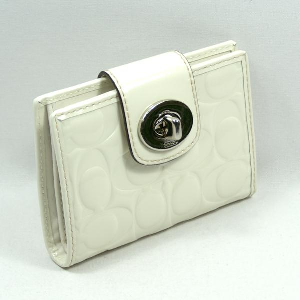 coach turnlock clutch white