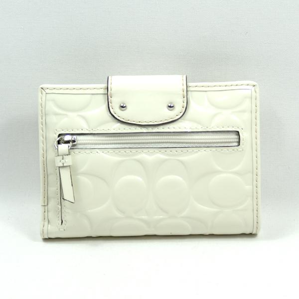 coach turnlock clutch white