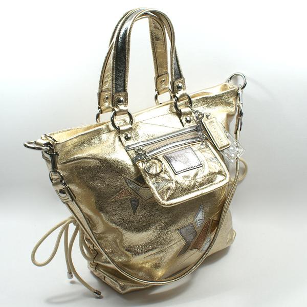 coach gold poppy purse