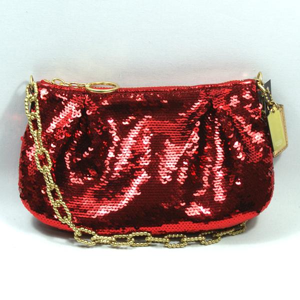 coach red sequin bag