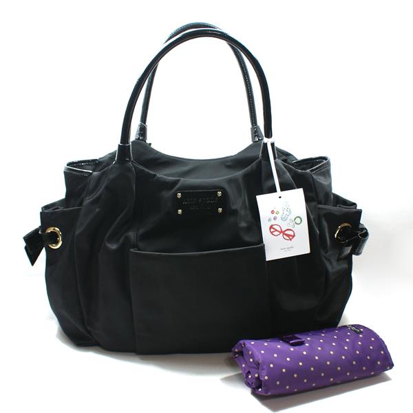 kate spade black nylon diaper bag