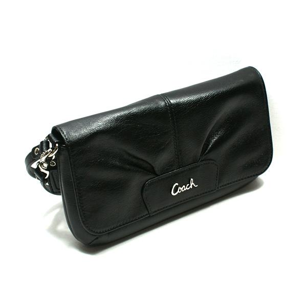 black leather wristlet purse