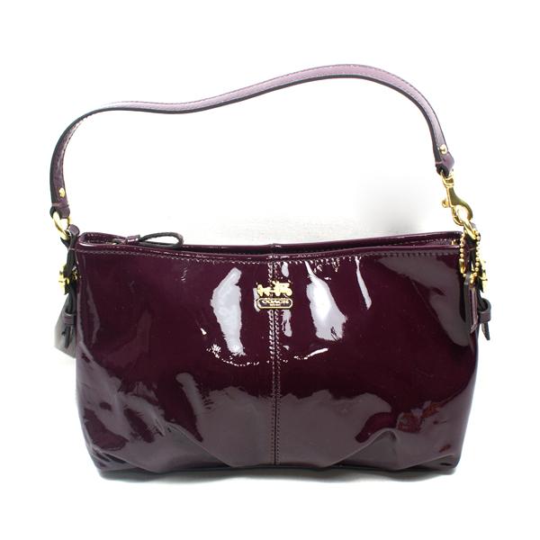 Home Coach Madison Patent Leather Demi Small Handbag Pouch Plum