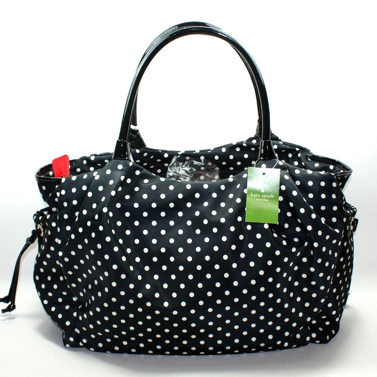Kate Spade Stevie Baby Bag Spot Nylon Black Diaper Bag #WKRU1613 | Kate Spade WKRU1613