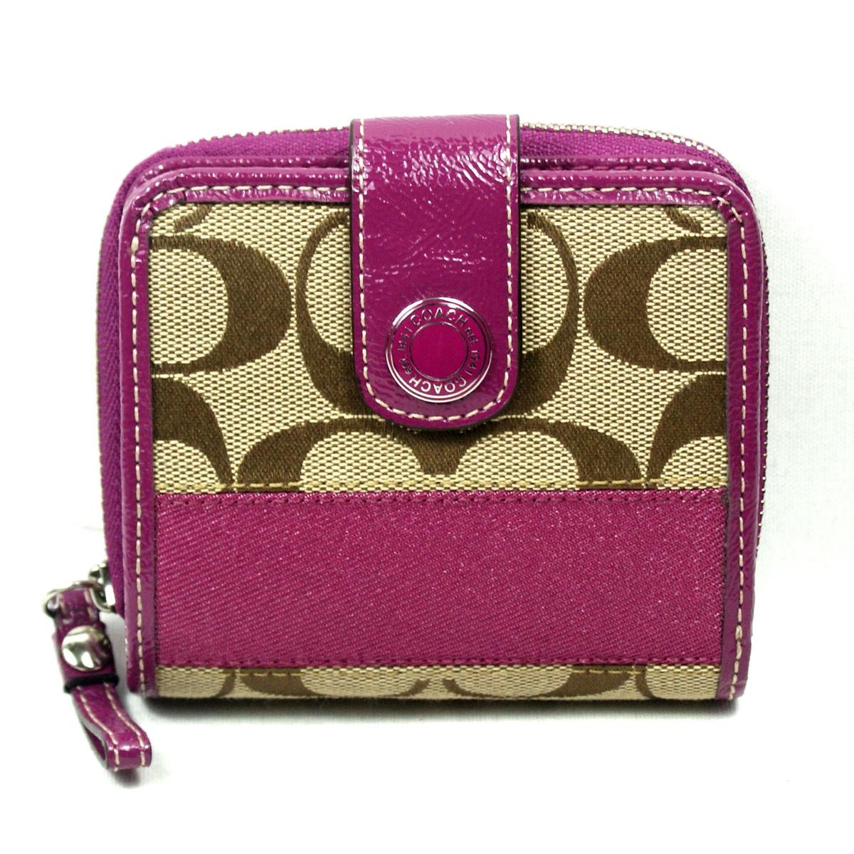 metallic berry coach wallet