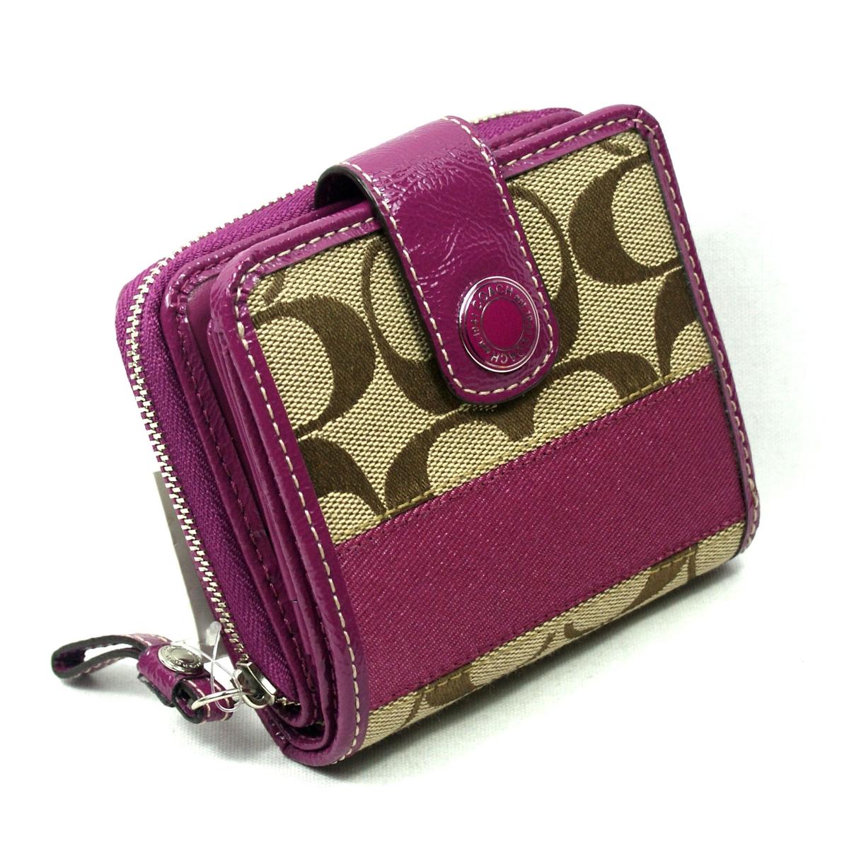 metallic berry coach wallet