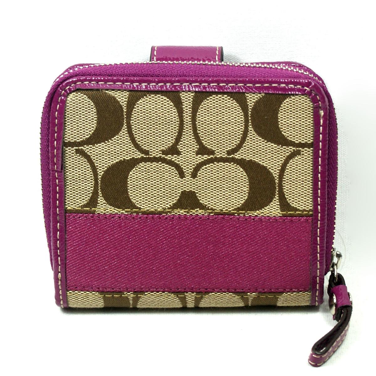 metallic berry coach wallet