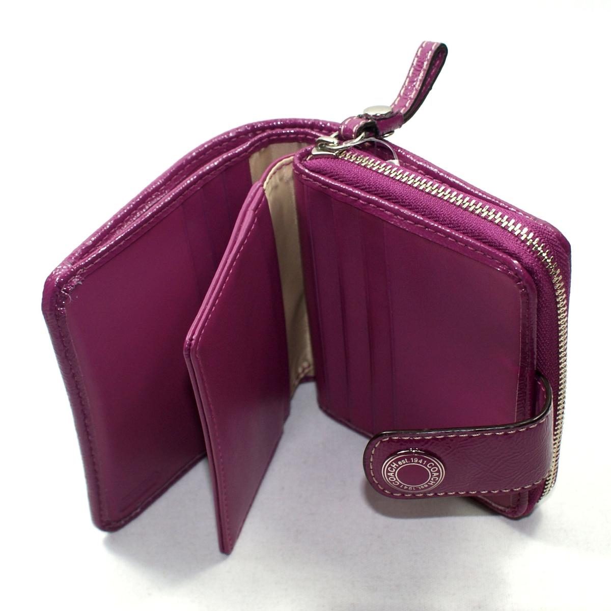 metallic berry coach wallet