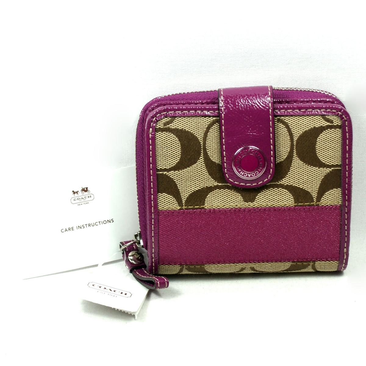 metallic berry coach wallet