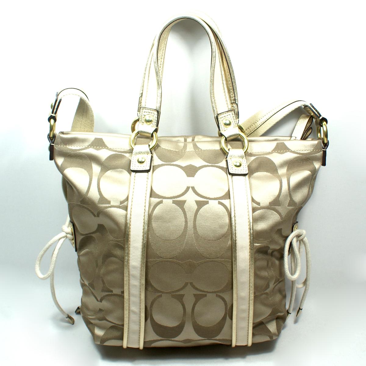 coach gold tote bag