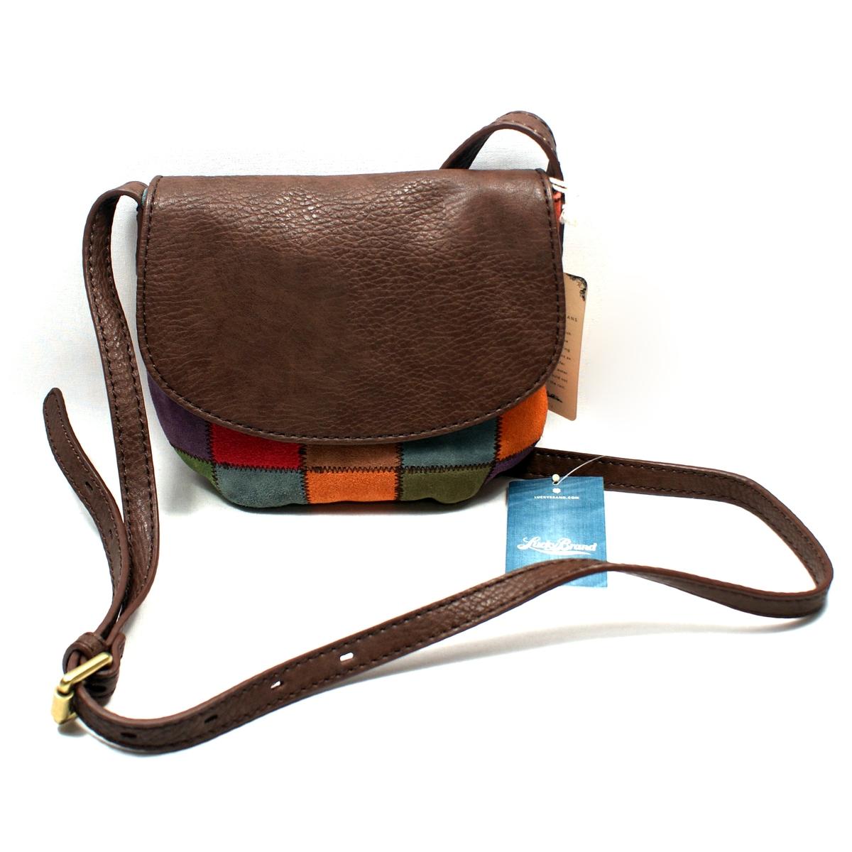 Lucky Brand Suede Patchwork Cross Body Bag Swing Bag Hkd Lucky