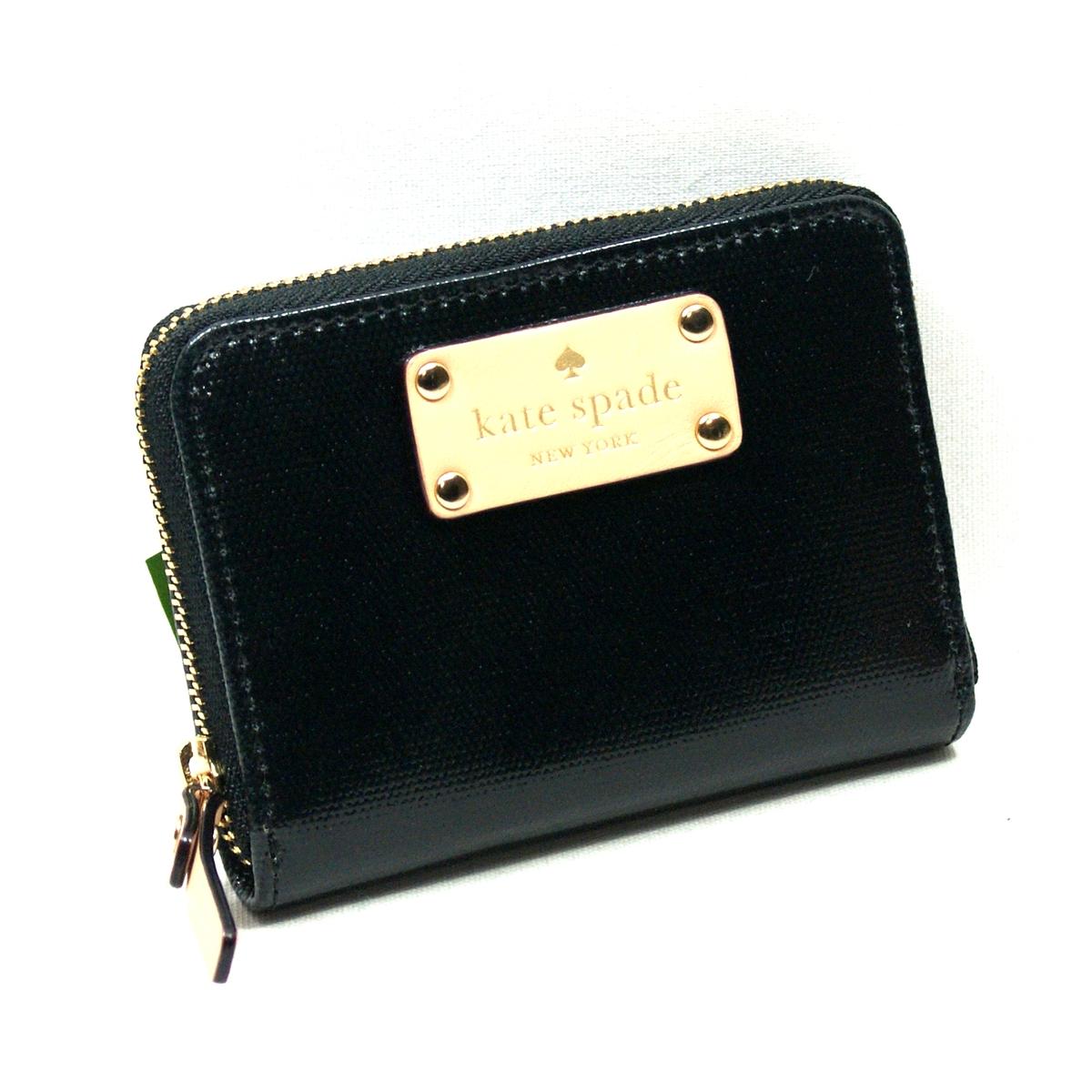 Kate Spade Mini Neda Fulton Street Small Zip Around Wallet Black #