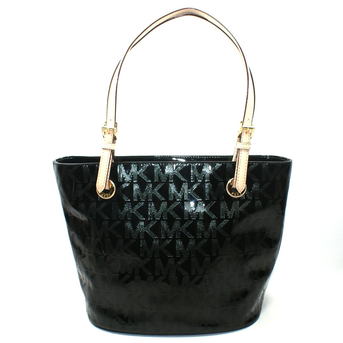 black patent leather michael kors purse