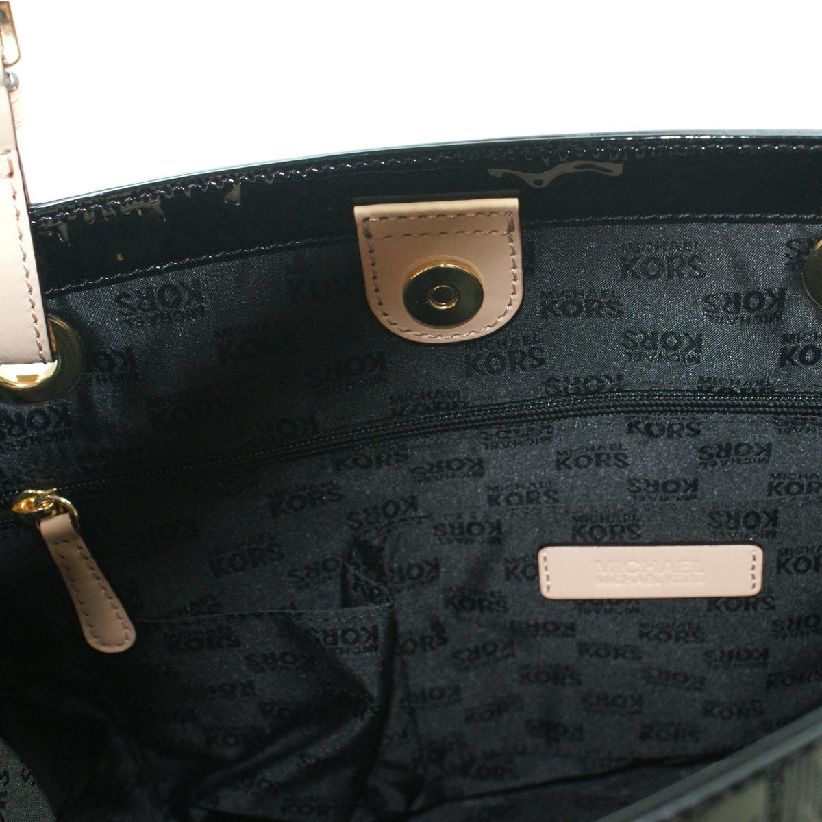 michael kors black patent leather handbag