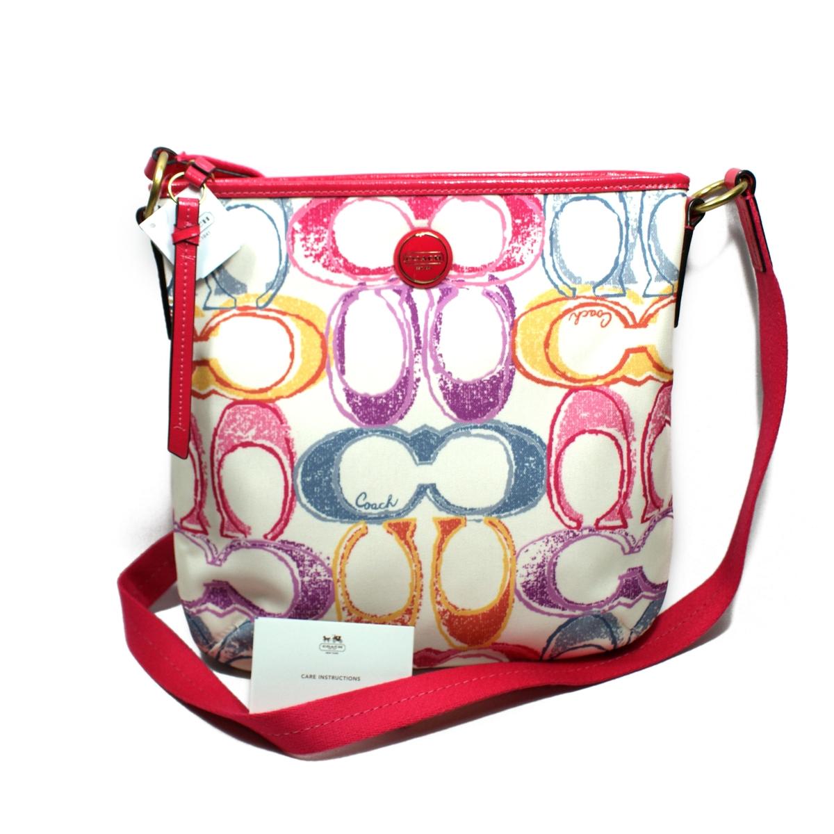 Home Coach Signature Scribble Print Duffle Swing Crossbody Bag