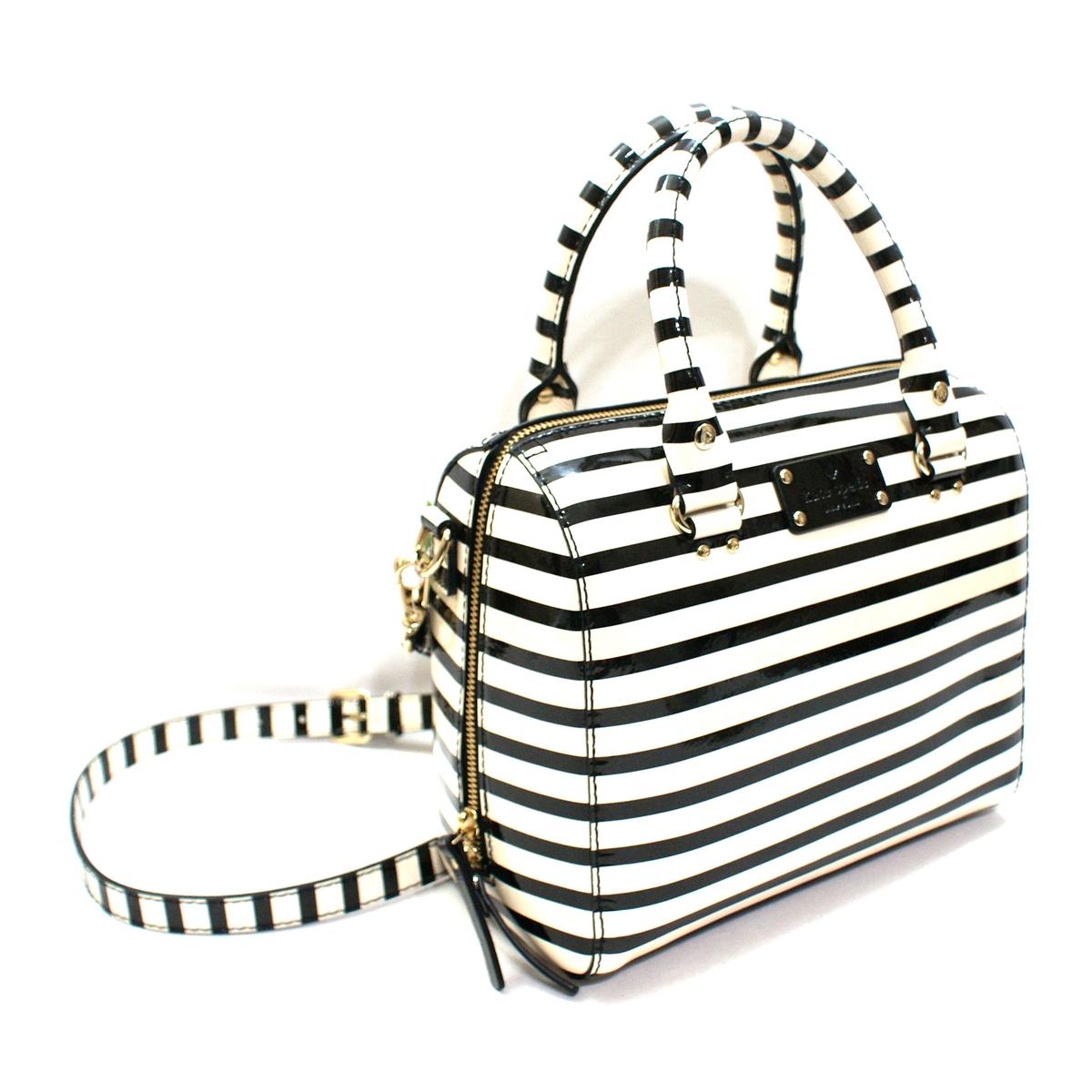 Kate Spade Alessa Wellesley Patent Stripe Satchel/ Handbag/ Crossbody