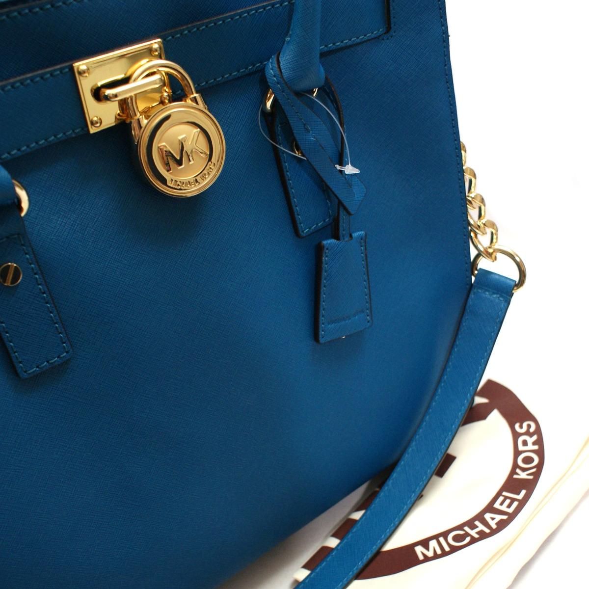 michael kors hamilton tote blue