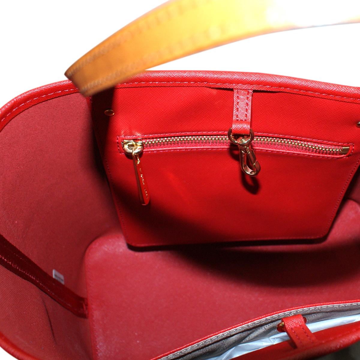 Michael Kors Jet Set Small Travel Stripe Genuine Leather Tote Red #30S3GVST1L | Michael Kors 