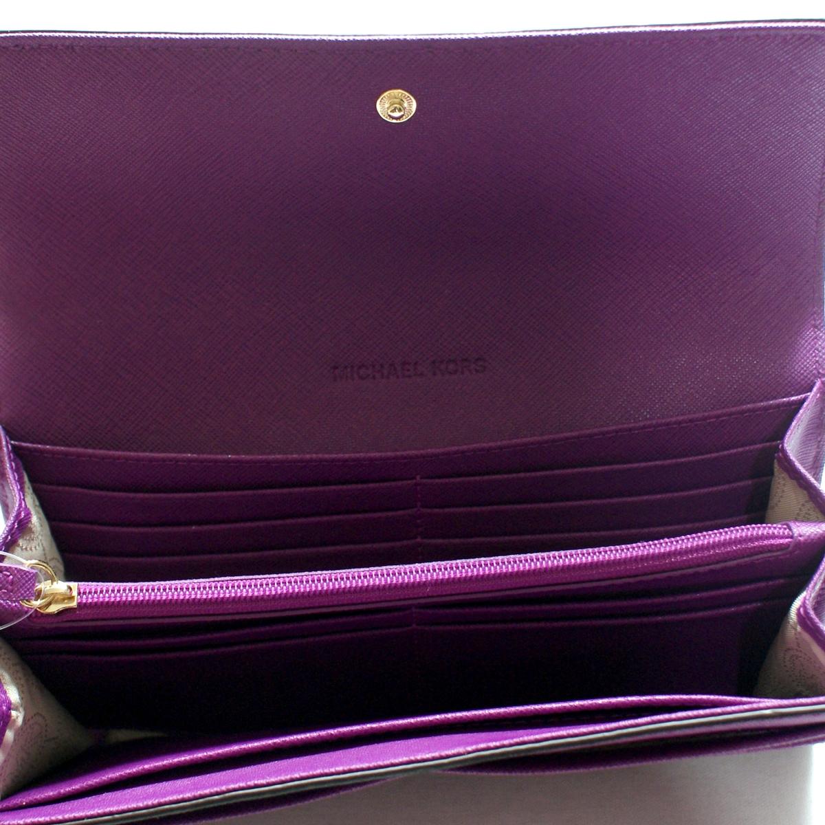 michael kors hamilton wallet purple