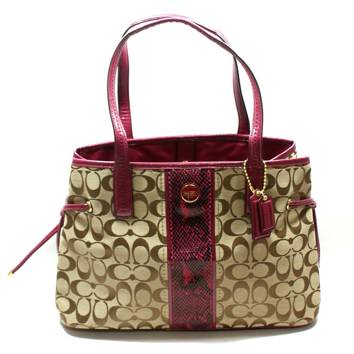 raspberry leather handbag