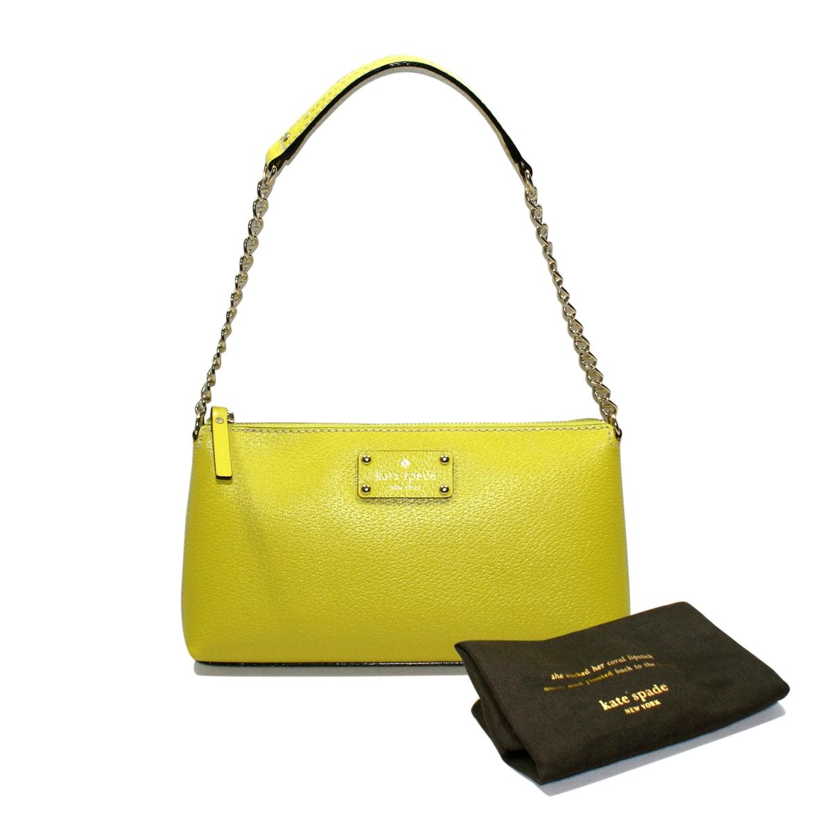 Kate Spade Wellesley Byrd Leather Gold Chain Shoulder Bag yellow