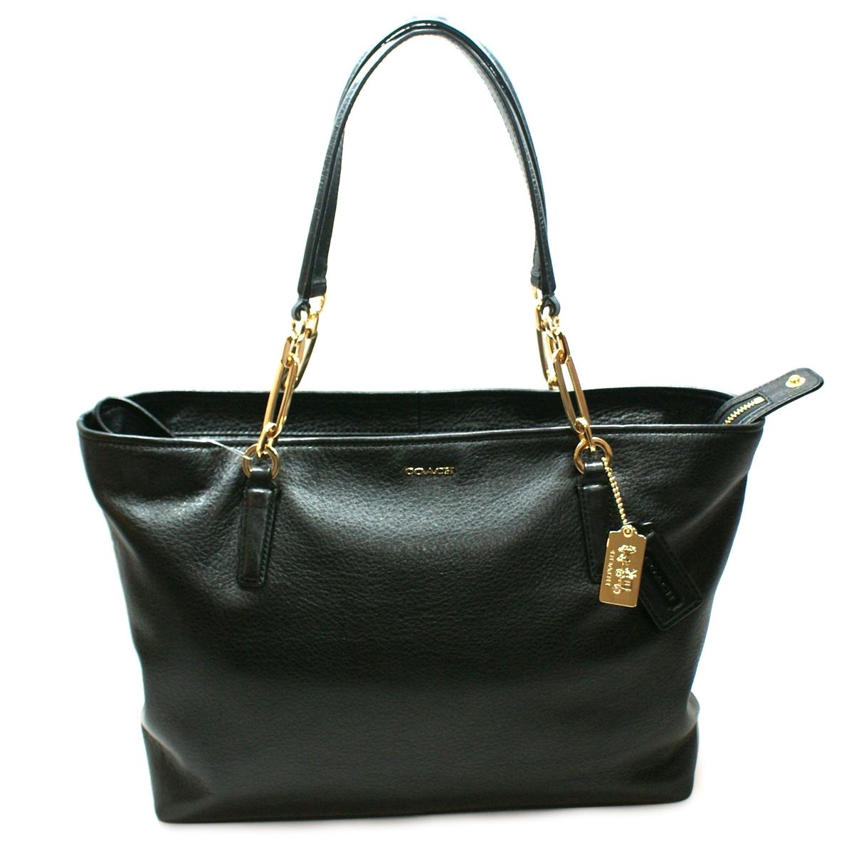 Coach Madison Leather East/ West Tote Bag Black #26769 | Coach 26769