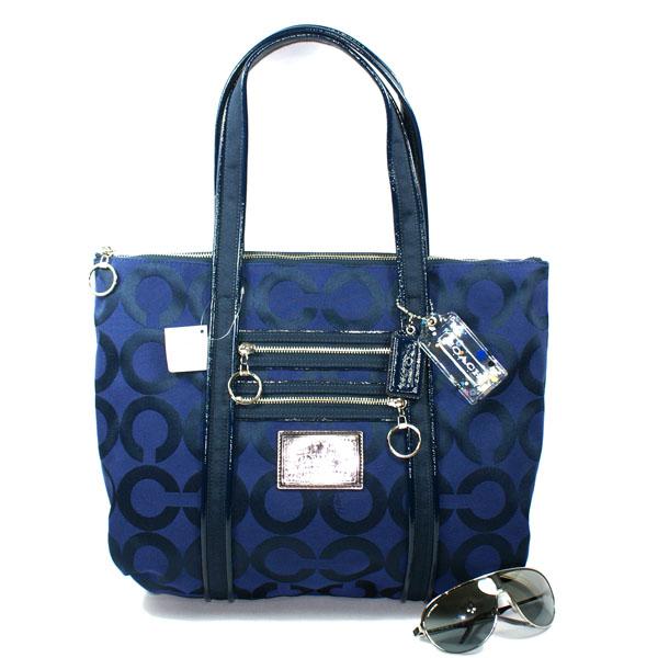 Coach Poppy Opt Art Glam Tote Bag Navy #13826 | Coach 13826