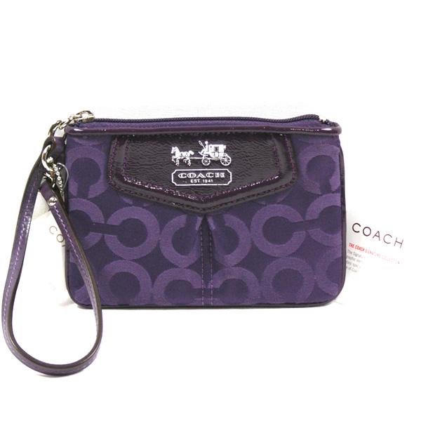 purple coach wristlet