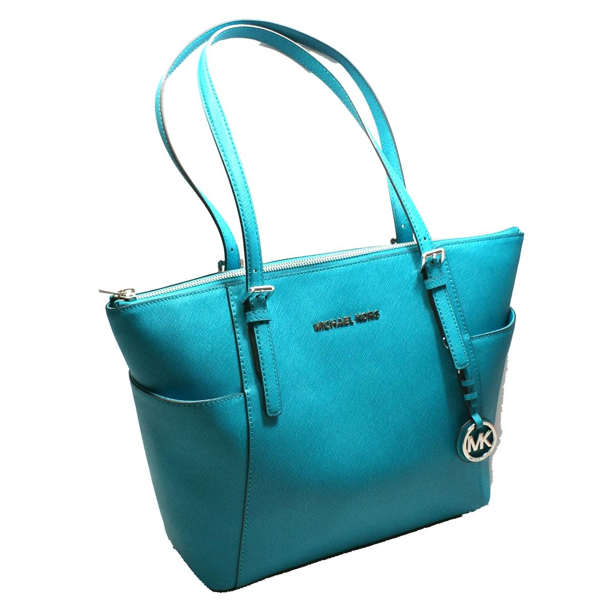 Michael Kors Jet online Set Leather Tote Fair Aqua