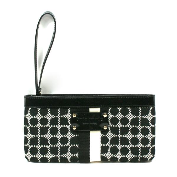 kate spade black glitter clutch