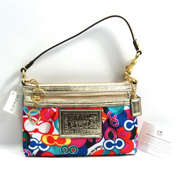Coach Poppy Pop C Signature Multi-color Wristlet Bag #42898 | Coach 42898