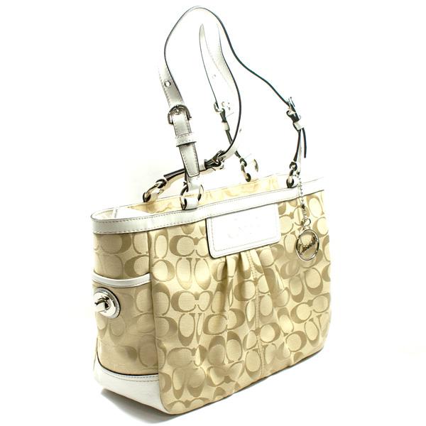 coach signature pleated tote