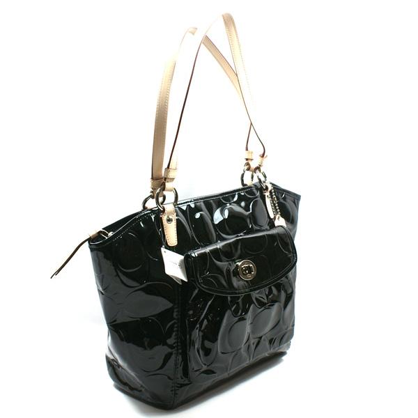 black patent coach purse