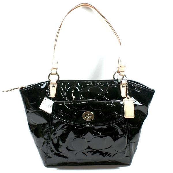 coach embossed patent leather tote