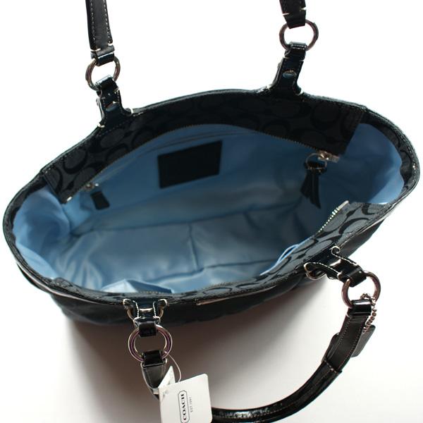 COACH Black Gallery Signature outlet East West Tote F16146